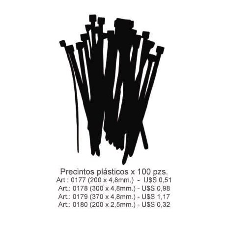 PRECINTOS 200x4.8mm NEG.100PZS