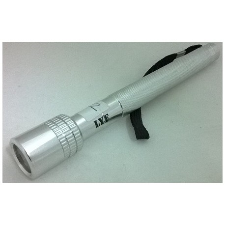 LINTERNA PLATEADA 20cm 4 LED