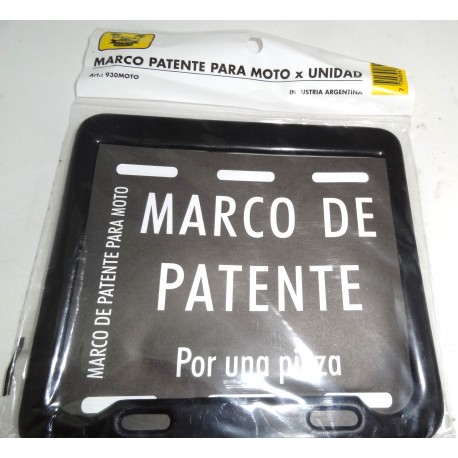 MARCO PARA PATENTE DE MOTO NEGRO