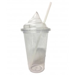 VASO SIMPLE TAPA HELADO TRANSPARENTE