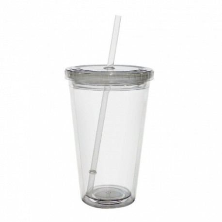 VASO DOBLE TRANSPARENTE TAPA RECTA - Accesorios GDT