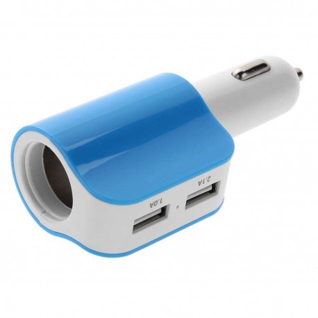 FICHA ENCENDEDOR CELESTE 2 USB+ 1 ENC