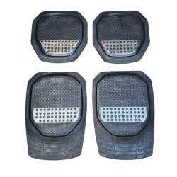 CUBRE ALFOMBRA 4 PIEZAS CON APLIQUE CARBONO 