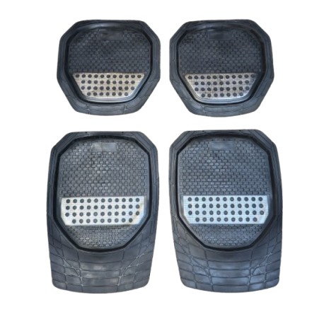 CUBRE ALFOMBRA 4 PIEZAS CON APLIQUE CARBONO 