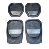 CUBRE ALFOMBRA 4 PIEZAS CON APLIQUE CARBONO 