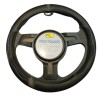 CUBRE VOLANTE NEGRO CON VIRA GRIS 