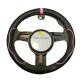 CUBRE VOLANTE NEGRO CON VIRA ROSA 