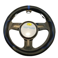 CUBRE VOLANTE NEGRO CON VIRA AZUL