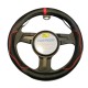 CUBRE VOLANTE NEGRO CON VIRA ROJA
