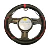 CUBRE VOLANTE NEGRO CON VIRA ROJA