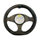 CUBRE VOLANTE BASE RECTA NEGRO CON VIRA GRIS