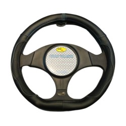 CUBRE VOLANTE BASE RECTA NEGRO CON VIRA GRIS