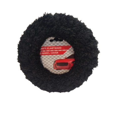 CUBRE VOLANTE PELUCHE ELASTIZADO NEGRO