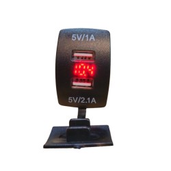 CARGADOR DOBLE PUERTO USB P/EMBUTIR