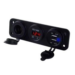 CARGADOR USB+HEMBRA DE ENCENDEDOR +VOLTIMETRO 