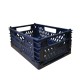 CANASTO PLASTICO PLEGABLE GRANDE AZUL 