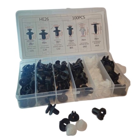 SET DE CLIPS PLASTICOS POR 100 PIEZAS 