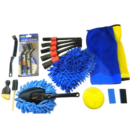 KIT DE LIMPIZA 18 PIEZAS + BOLSO