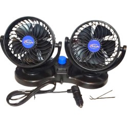 VENTILADOR DOBLE 5" NEGRO 12VOLT 