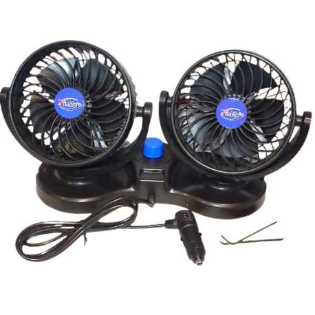 VENTILADOR DOBLE 5" NEGRO 12VOLT 